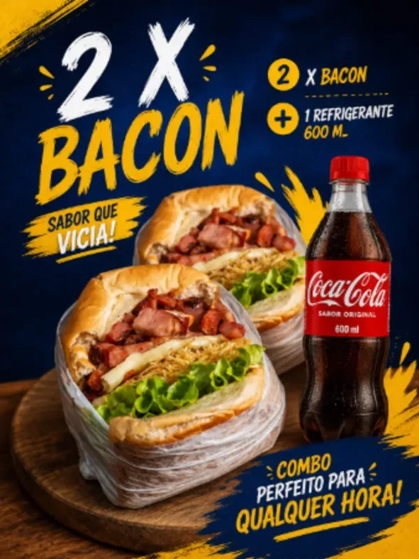 Combo 2 X-Bacon + Refri 600ml